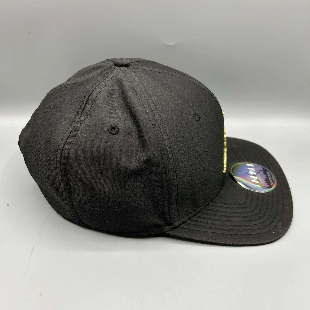Air Jordan Hat Men Black Cement Elephant Gold Metal Jumpman Snap Back Cap